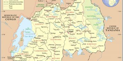 Карта административная карта Руанды