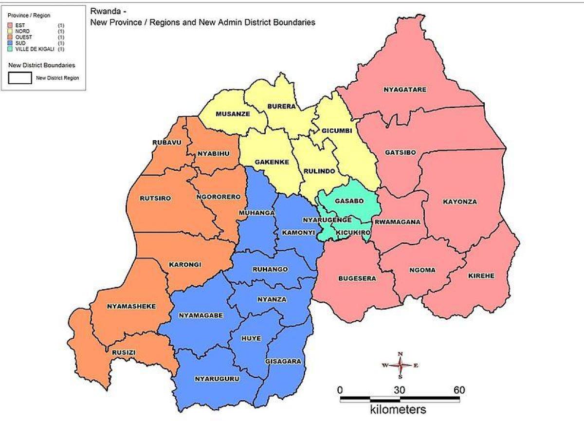 карта Руанды карте провинций