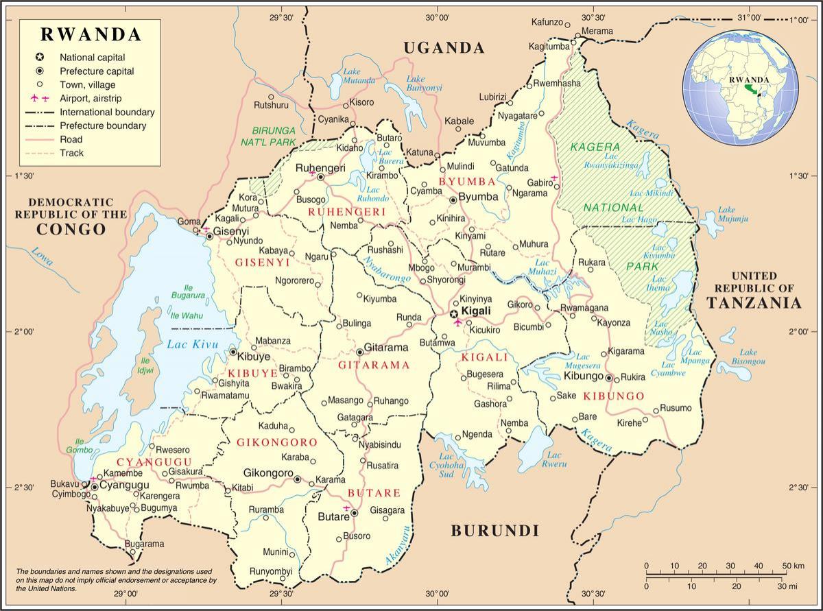 карта карта Руанды в соседних странах