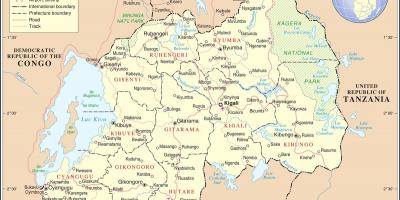 Карта карта Руанды в соседних странах